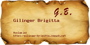Gilinger Brigitta névjegykártya